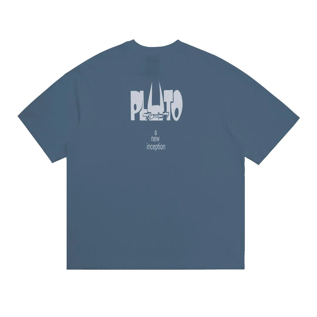 Stylish brand Saint Michael Pluto cartoon animation printed American summer high street casual half-sleeved shirt T-shirt with digital white ink direct injection, the fabric is breathable and the pattern is three-dimensional and clear. Fabric: Double yarn 240g Style number: S896 Size: S-M-L-XL Color: Blue Price: P110